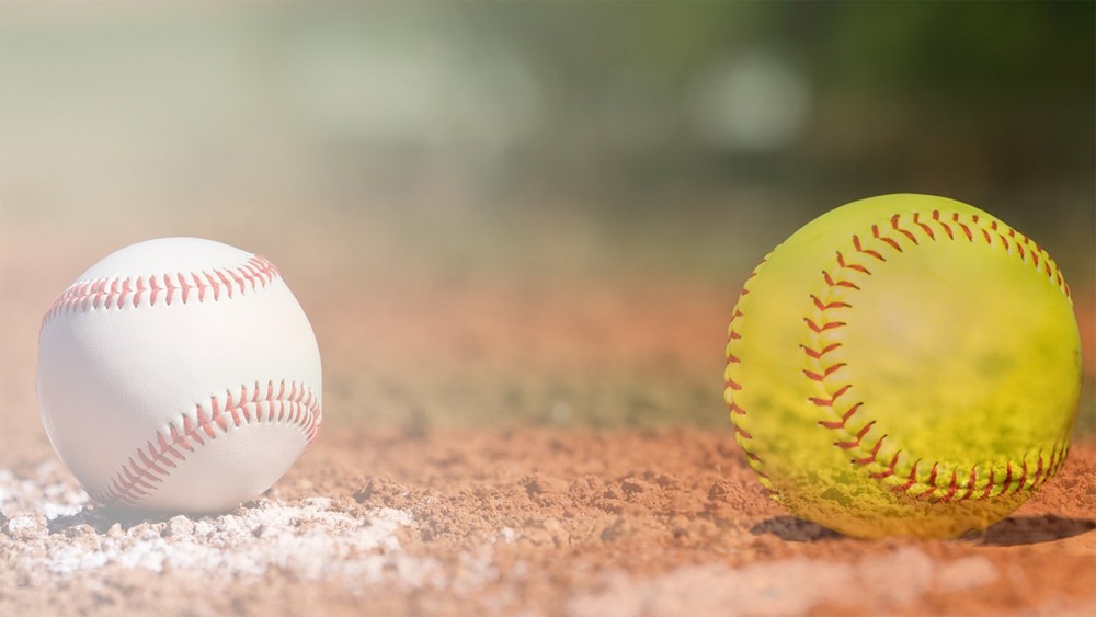 baseball and softball on dirt infield