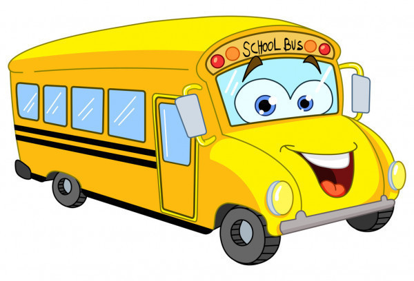 cartoon school bus smiling