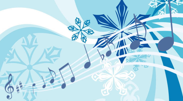 snowflakes and musical notes
