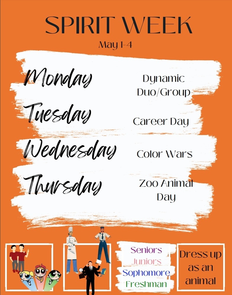 Prom Spirit Week May 1-4