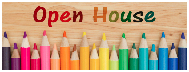 open house with colored pencils