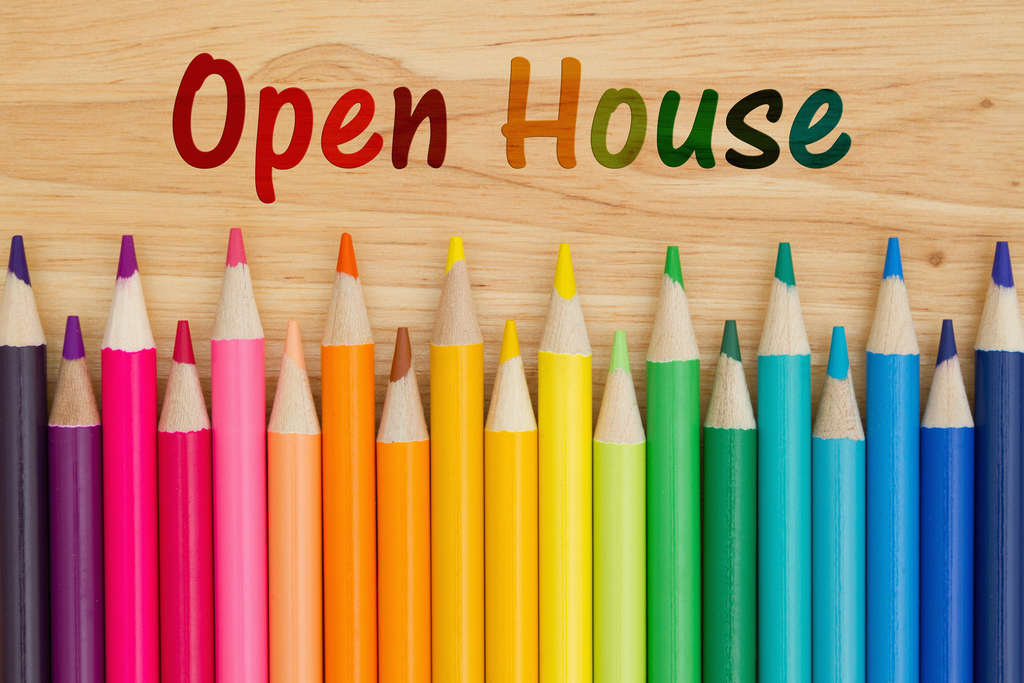 open  house with colored pencils